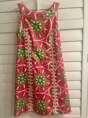 Lilly Pulitzer Hibiscus Pink Gather Round Jacqueline Dress Size 0